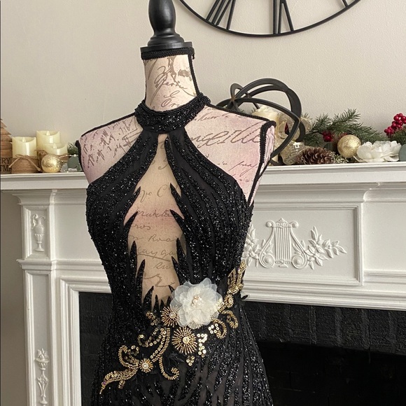 Jonathan Kayne Dresses & Skirts - One of a kind beaded black prom dress, formal evening gown